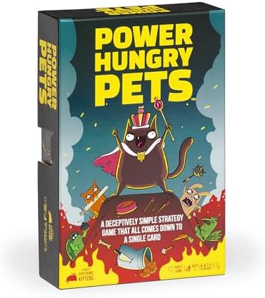 Power Hungry Pets by Exploding Kittens - 2-6 Players - Ages 7+ - 15 Minutes to Play - Strategic and Simple Card Game - Party Game, Family Game Night, Kid and Adult Card Game