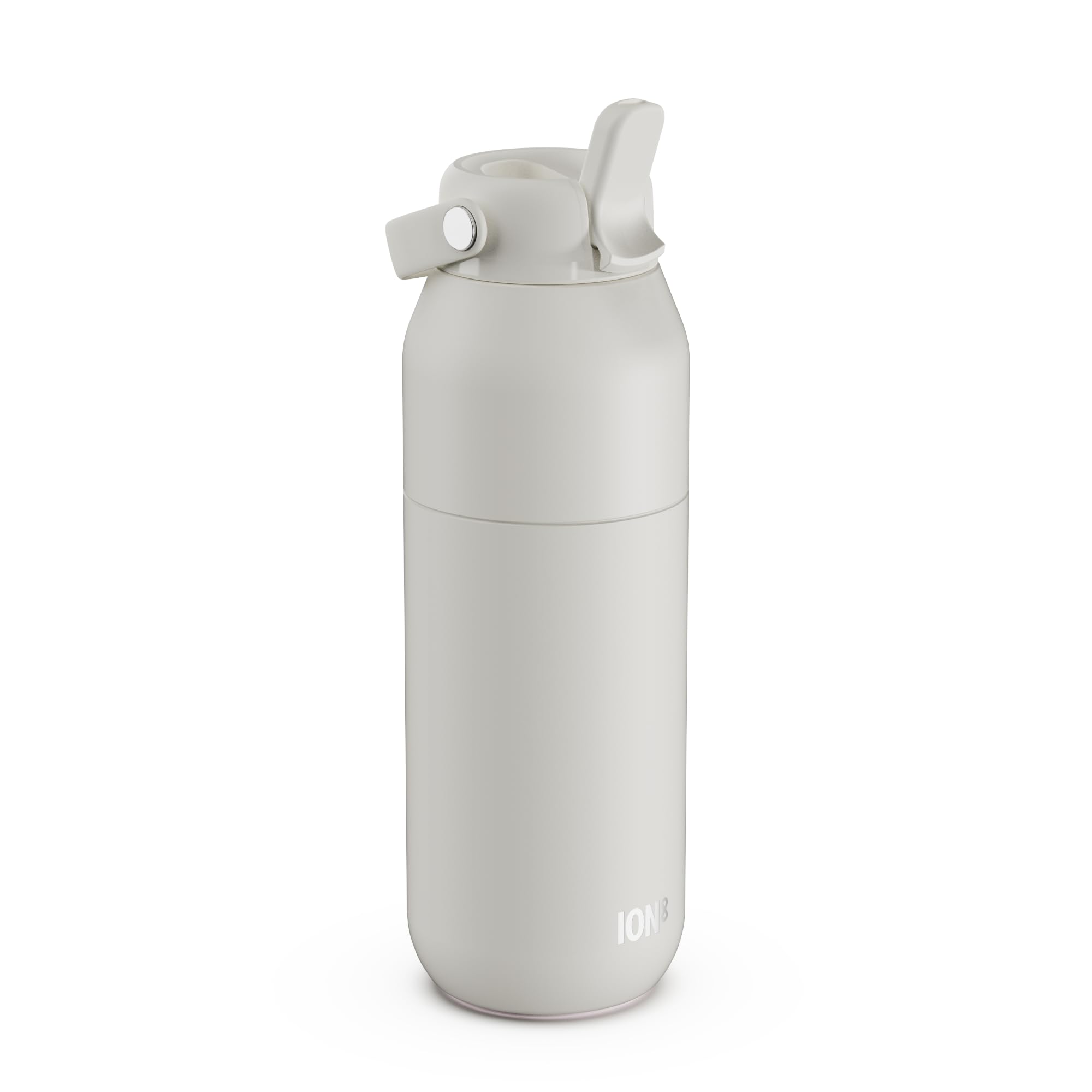 ION8 Primo Urban Insulated Water Bottle 720 ml (24 oz) – Leakproof Stainless Steel Bottle with Straw Lid, Fast Flow, Vacuum Insulated Cold Drinks, Cup Holder Friendly, Dishwasher Safe, White
