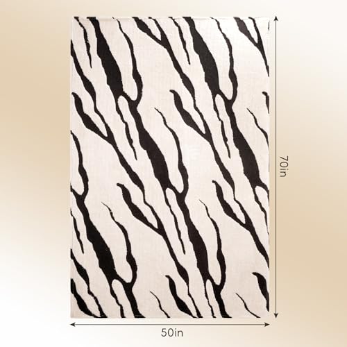 Manta de forro polar estampada de cebra - Manta ligera, suave y acogedora para sofá, cama y silla, Blanco y Negro, 50" x 70" miniatura 7
