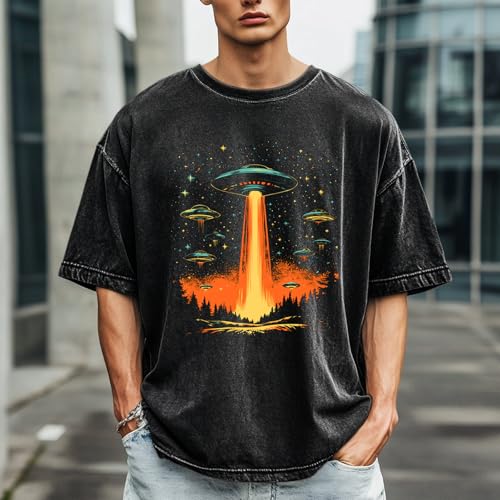 Cotton Shirts for Men Graphic Tees Loose Casual Short Sleeve Acid Washed T-Shirts Summer Crewneck Tops - Image 3