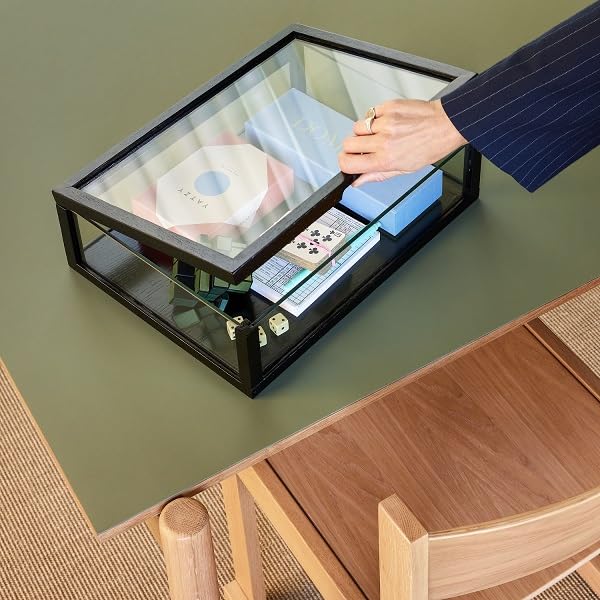 Hubsch Caja pequeña para cenizas y cristal, color negro, L: 40 cm