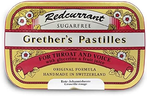 GRETHER'SSugarfree Redcurrant Pastilles Remedy for Dry Mouth Relief - Soothing Throat & Healthy Voice - Gift for Singers - 1-Pack - 3.75 oz.