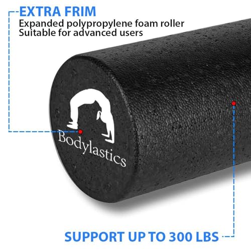 Image of Bodylastics Foam Roller for Exercise, Back Pain, Deep Tissue Massage, Relief from Sore Muscles Pain, Pre & Post Exercise Fitness Workout Sessions (Purple, 45cms)