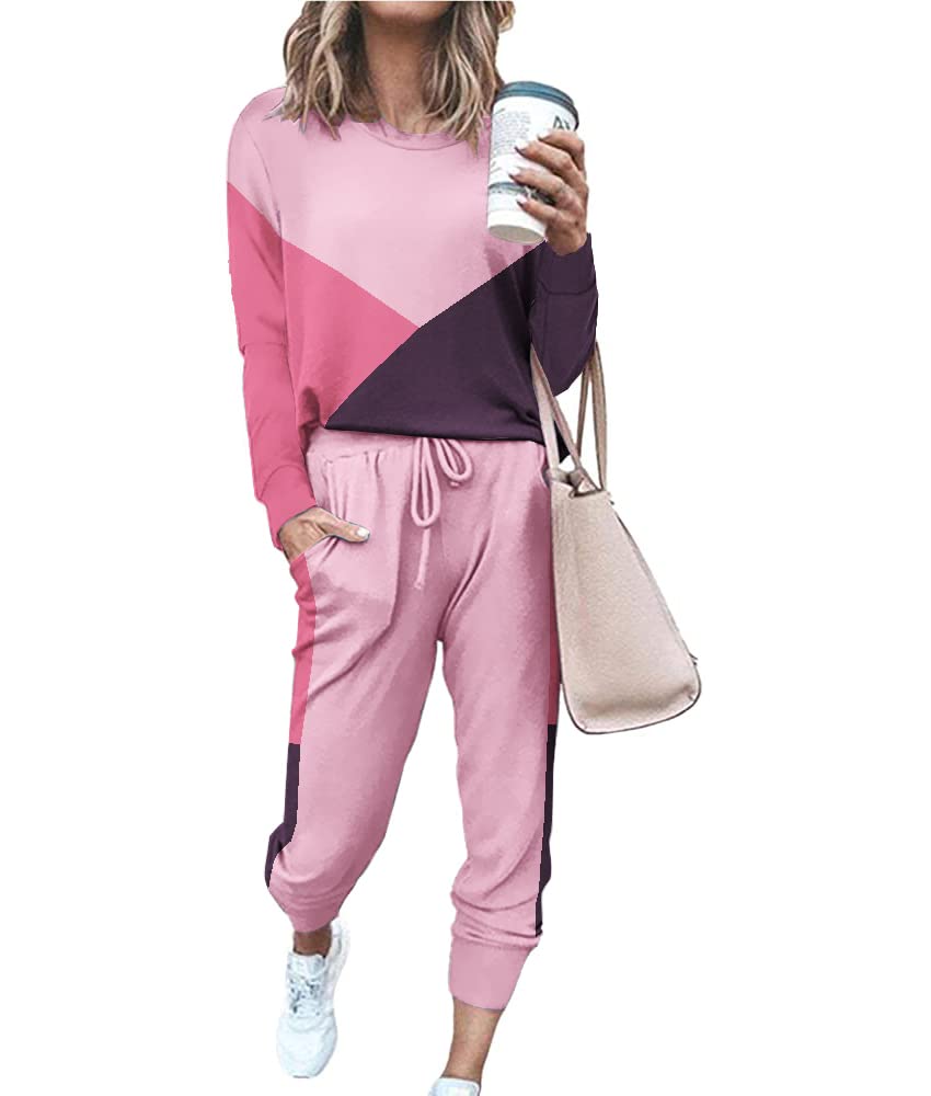 ETCYY NEWLounge Sets for Women Sweatsuits Sets Two Piece Outfit Long Sleeve Pant Workout Athletic Tracksuits