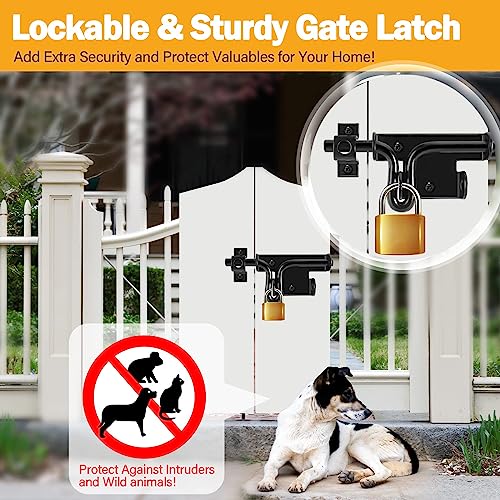 Image of Door Lock Bolt Gate Latch - 3 Pack Heavy Duty Fence Slide Latches Outdoor Doors Latches Hardware Gates Locks Black Barrel Bolt Locking Sliding Bolt Latch Padlock Hole for Wooden Fence Yard Shed Barn