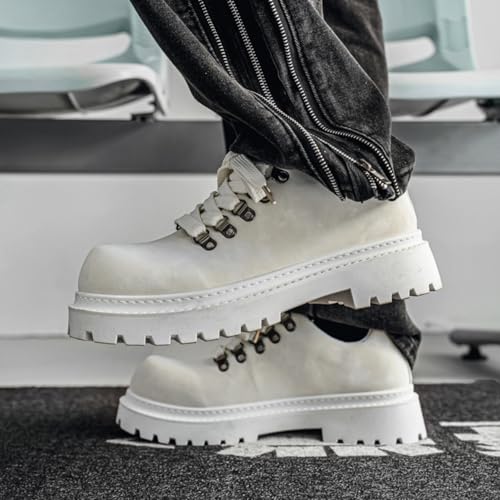 Men's Retro Derby Shoes. Featuring a Chunky Sole for Height Increase, Ideal for Daily Commuting, Street Walking, and Casual Gatherings.3