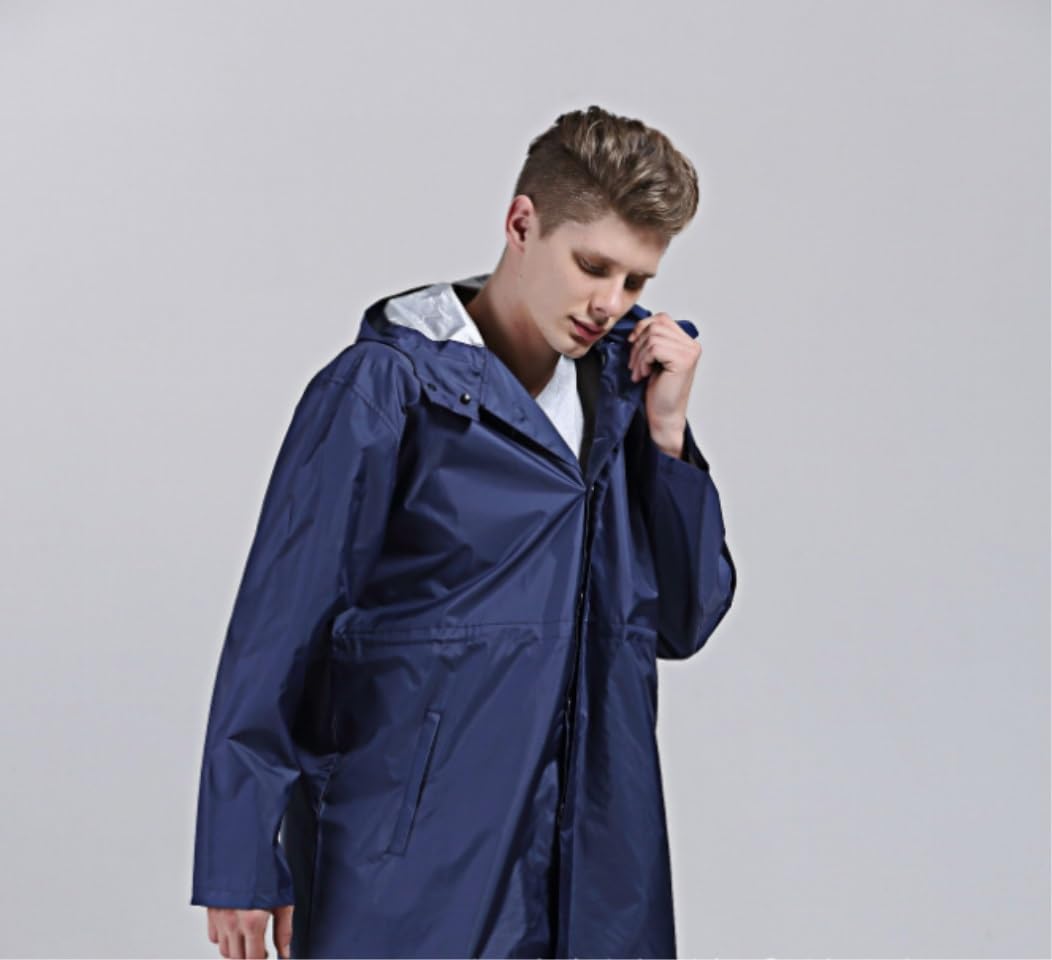 Chubasquero Ropa De Lluvia Exterior Adulto Senderismo Pesca Al Aire Libre Chaqueta Impermeable Mujeres Hombres Capa Impermeable(Black,XL)