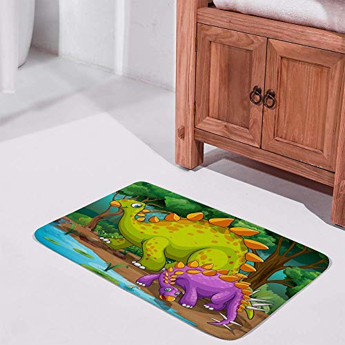 Tapis de bain lavable en machine CHEHONG anti-glisse dinosaures 78x50cm