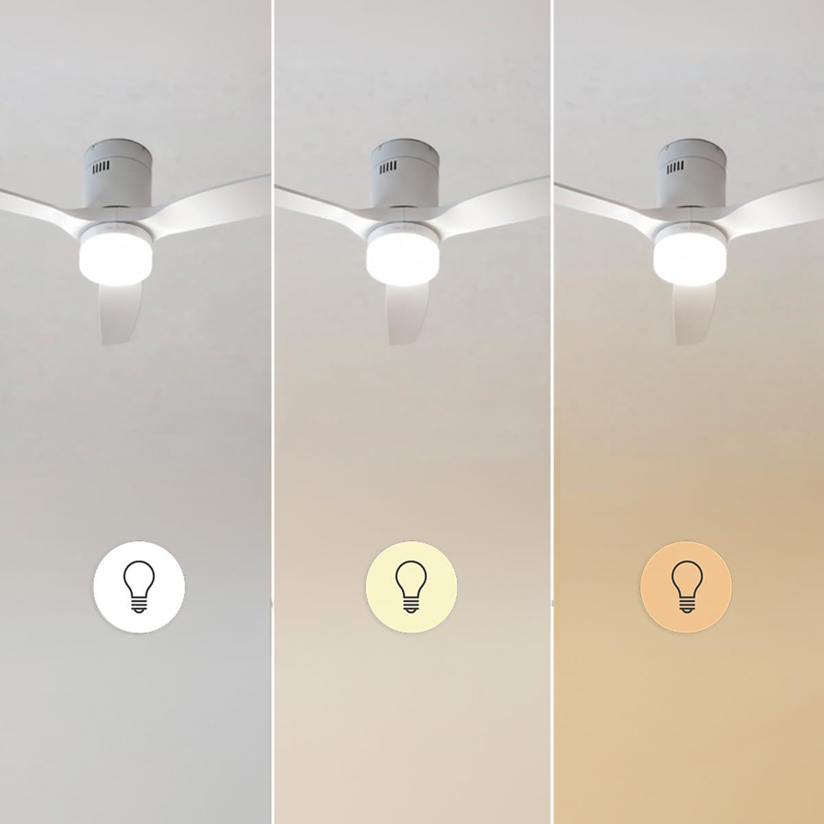 Cecotec EnergySilence Aero 4600 Arctic Steel&Sand, wentylator sufitowy ze światłem z pilotem zdalnego sterowania, silnik prądu stałego 38 W, średnica 132 cm, lampa LED 18 W, 3 łopatki, 6 prędkości