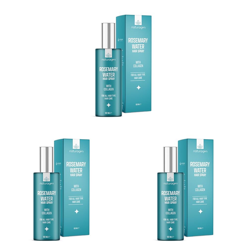 Naturagen Rosemary Water Biberiye Suyu Saç Toniği Sprey 100 ml | Kolajen İçerikli |%100 Doğal Biberiye Mayalı (3 paketi)