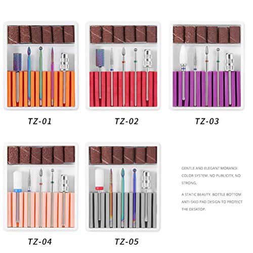Set de 5 piezas para manicura con cabezales de lijado miniatura 4