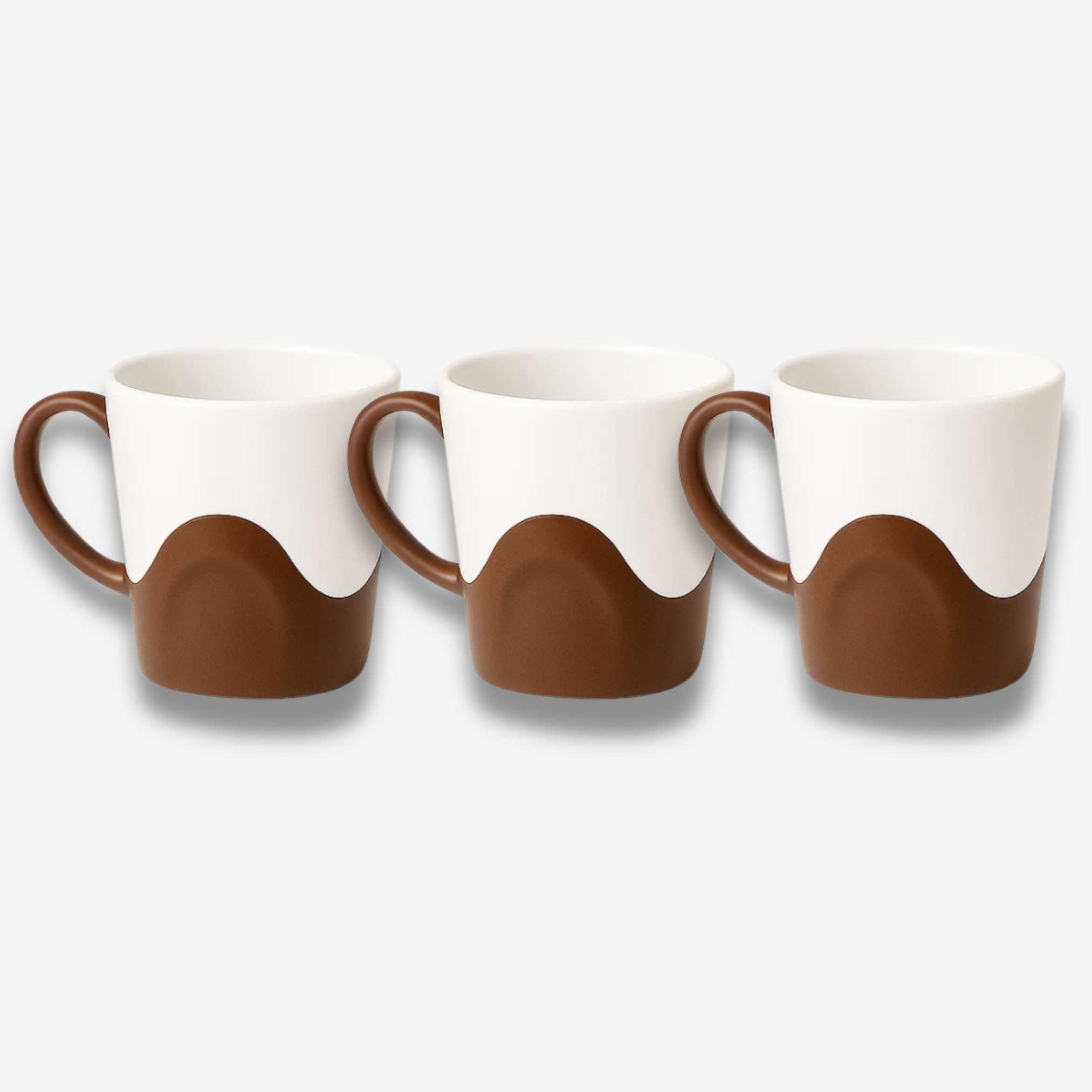 KANSY Plastic Mug with Handle – Lightweight Unbreakable Reusable Cups for Drinking Hot, Cold, Coffee, Tea, Water, Beer – Office, Travel, Party, Camping, Caravan, Picnic, BPA Free (3, Brown)
