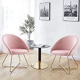 Altrobene Velvet Accent Chair, Modern Kitchen Dining Chairs, Living Room Bedroom Armchair, Home Offi