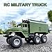 KNACKTOYZ RC Military Truck for Boys 4-7, 1:16 Remote Control 4WD Off-Road Crawler, Army Cars Toys with 2 Rechargeable Batteries, All Terrain Toy Vehicle with Lights, Birthday for Kids