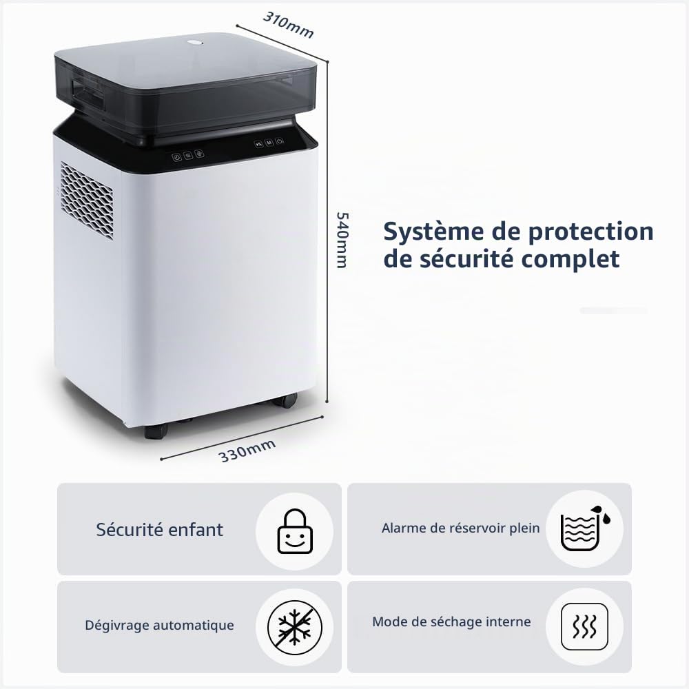 Kalopsia Déshumidificateur d’Air Électrique Professionnel: 80L/Jour Grande Capacité 170m² Pompe de Relevage Tuyau Drainage Continu Silencieux Pour Cave/Maison/Salle de Bain/Garage/Buanderie/Chambre