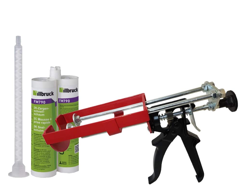 Kombiset 1x FM790 Zargenschaum á 210ml + 2K Pistole DM21-Metall