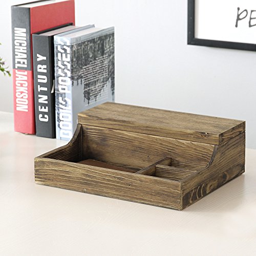 Mygift Rustic Burnt Wood Watch Display Case And Valet Storage Jewelry Box Organizer For Men And Women Accessories #TOP4