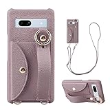 Google Pixel 7a 対応 スマホ ケース グーグル ピクセル7a 手帳型カバー 肩掛け 首かけ 斜めがけ ショルダー ケース Pixel7A 財布型 ケース 保護フィルムプレゼント ピクセル 7a PU皮革カバー 可愛い リング付き 背面 カード収納 ぐーぐるぴくせる7a 縄掛け ケース pixel 7A 女性 携帯 カバー 片手操作 スタンド機能 ハンドヘルド機能 落ち着いた 落下防止 薄型軽量 耐久性 取り外し可能 耐汚れ ノート型 (Google Pixel7a, 赤紫)