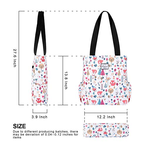 Image of KAMO Floral Tote Bag - Waterproof Lightweight Handbags Travel Shoulder Bag for Hiking Yoga Gym Swimming Travel Beach