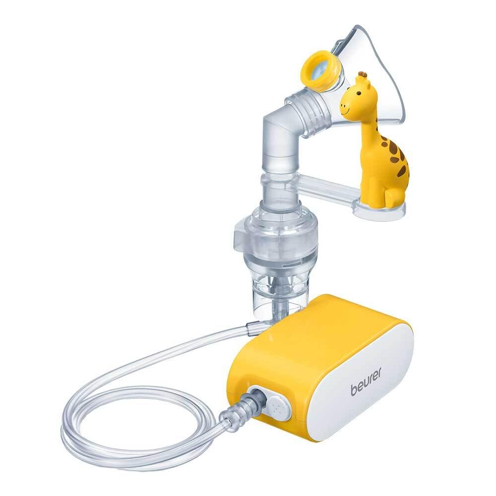 Beurer IH 58 Kids Nebulizador infantil con figura de jirafa para la nebulización de medicamentos líquidos, para una inhalación eficaz y de corto tiempo, con alto rendimiento de nebulización