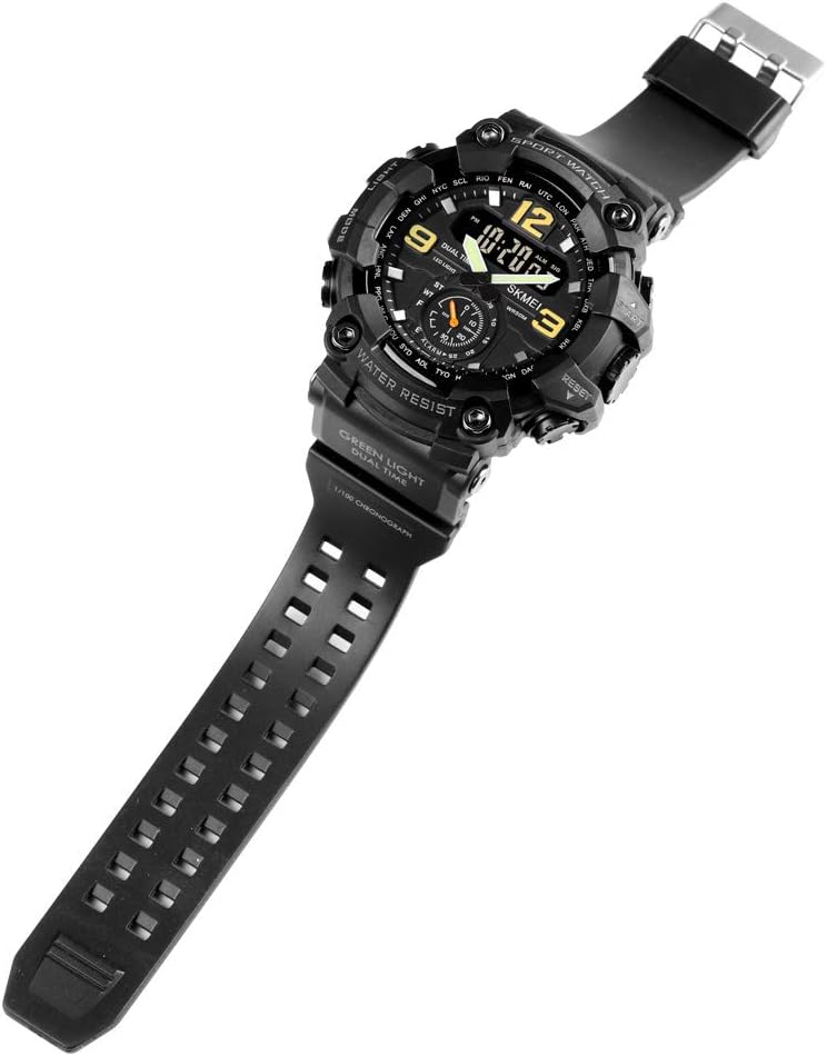 FANMIS Mens Analog Digital Dual Display Sports Watches Military Multifunctional 50M Waterproof LED Watch with Alarm Stopwatch Backlight 12H/24H Outdoor Running Swimming - Image 6