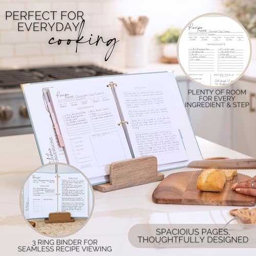 Image of Bloom & Haven Recipe Book to Write in Your Own Recipes | Waterproof Recipe Book | Beautiful Blank Cookbook to Organize Your Recipes | Perfect Family Recipe Journal (Green)