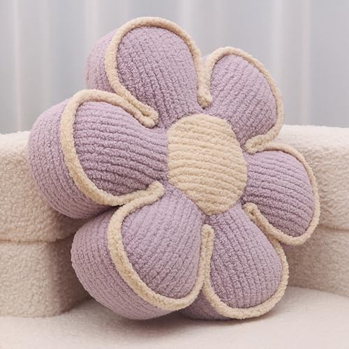 Nmkopzy Lavender Daisy Decorative Throw Pillows Flower Shaped Pillow 16