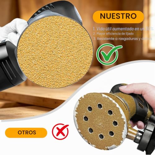 Miniatura 3 de Sruhrak Disco De Lija 125mm Grano 600 Lote De 100, Disco Abrasivo Sin Agujeros Para Lijadora Orbital, Para Lijado En Húmedo Y Preparación Para Pulido Espejo