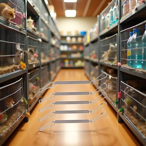 10 Stück Feder mit 2 Clips, einzeln oder in Kombination zum Halten von Kaninchen-Wasserspender-Trinkflasche für Kleintiere, Fütterungs- und Bewässerungszubehör