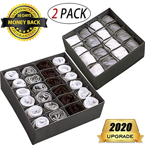 YOMFUN Underwear Drawer Organizer Divider Socks Organizers, Dresser Drawer Organizer for Underwear,Socks,Ties,Panties