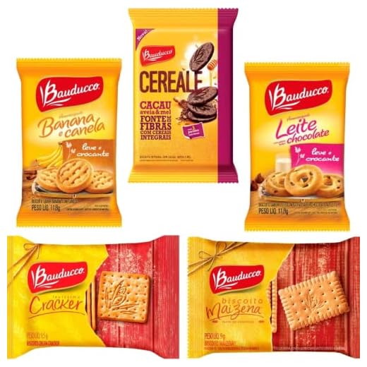 Biscoito Bauducco Kit Com 5 Sabores Sortidos - 150 Sachês