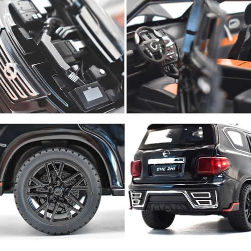Image of New 1:24 Petrol Diecast Alloy Metal Pull Back Car with Openable Doors Music Sound and Light Vehicle Toy Car for Kids Boys (White)