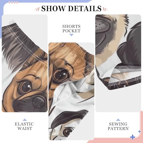 ZZXXB Pomeranian Chihuahua Boys Long Pants Soft Trousers Elastic Waist Kids Lounge Bottoms with Pockets S-XL4