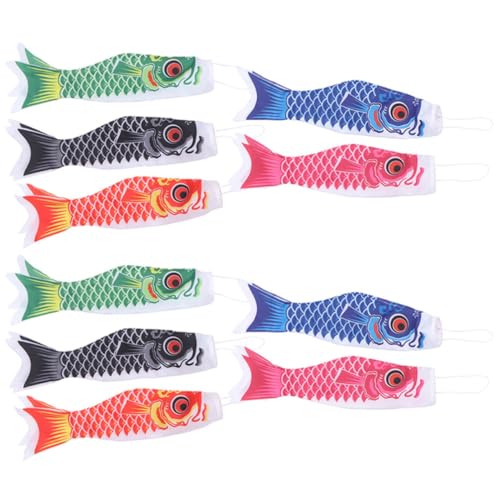 Carpe japonaise suspendue en tissu tricoté anti-intempéries aux couleurs vives x10 - 2