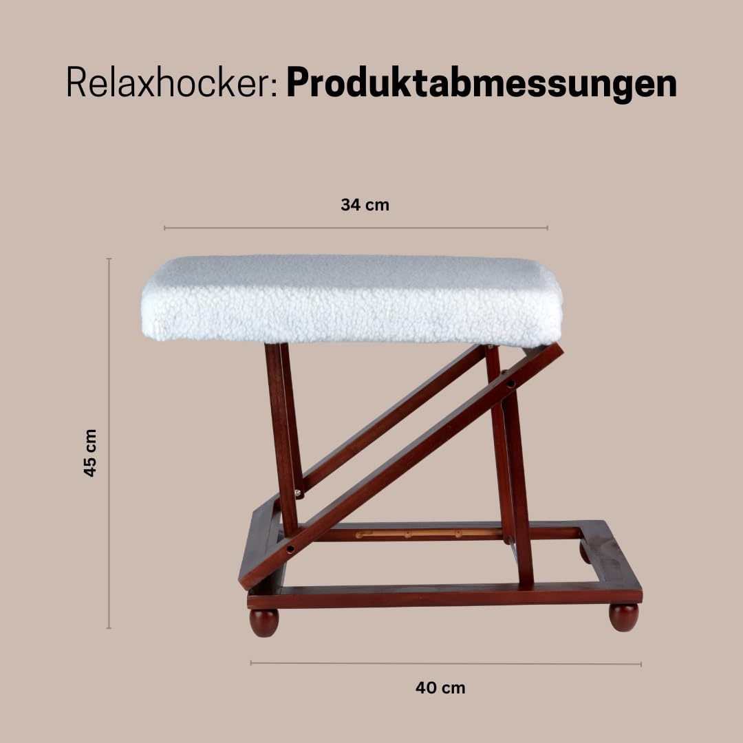 MEDOSAN Relax-Hocker | Fußhocker | Polsterhocker | 3fach höhenverstellbar | mit Kuschelbezug | Pouf