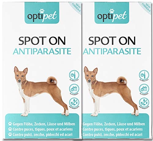 OptiPet Spot On 12x1ml Pipetten für Hunde, Hochwirksam bis zu 48 Wochen gegen Milben, Flöhen, Zecken, Läusen Cover