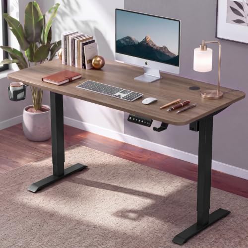 Image of Dr Luxur Stallion Electric Standing Desk | Height Adjustable 70-114cm | 80kg Load | 3 Memory Presets | Zero Wobble | Child Lock | Low Noise Motor | 5 Year Warranty (Mist Oak, 1200 * 600 mm)