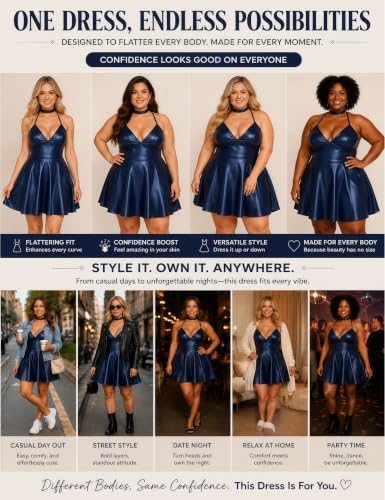 Image of ohyeah Faux Leather Lingerie Set for Women Plus Size PU Lingerie V Neck Backless Babydoll Chemise Mini Lingerie Dress