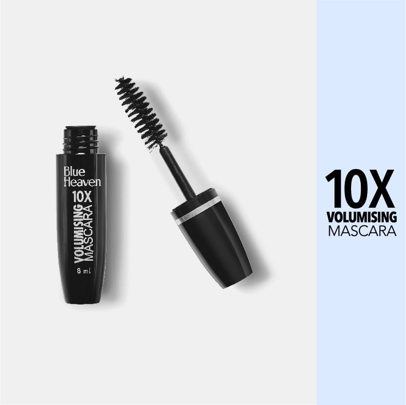 Image of Blue Heaven 10X Volumising Mascara | Waterproof & Smudge Proof | Light Weight Formula | Long Lasting Mascara for Women | Stays Upto 12 Hrs | 8ml (Pack of 2)