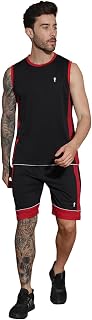 EPPE Men's Polyester Co-ord Set | Sleeveless Round Neck T-shirt & Mid-Rise Shorts With Pockets | Regular Fit Two Piece Out... Price In India