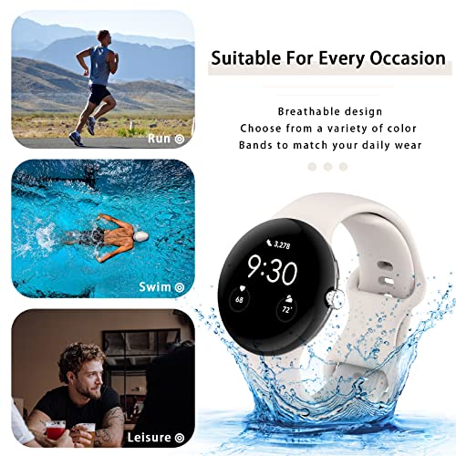 Image of Band Compatible with Google Pixel Watch Soft Silicone Sport Watch Bands Replacement Watch Strap Bracelet for Google Pixel Watch Smartwatch Accessories
