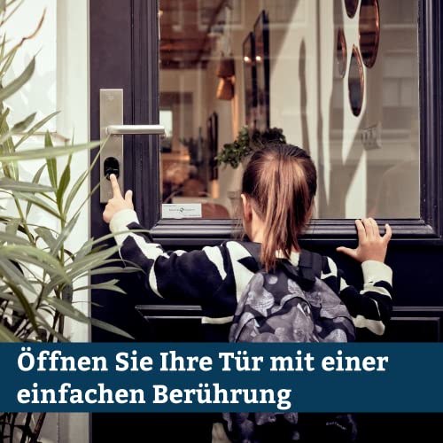 Shelly LOQED Touch Smart Lock Silber – WLAN Schlüsselloses Türschloss mit Touch-to-Open, Code und Digitalen Schlüsseln, Fernsteuerung über Shelly App, EN1303, EN15684 und SKG Drei-Sterne-Standard