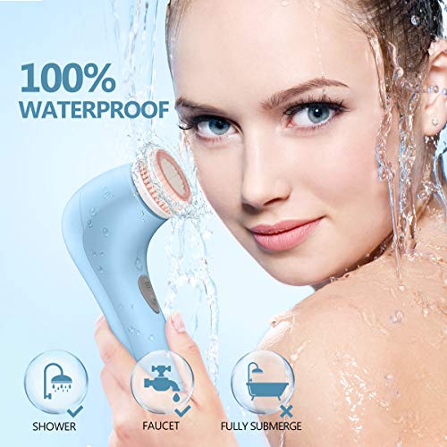 Facial Cleansing Brush [Newest 2020], ETEREAUTY Waterproof Face Spin Brush with 7 Brush Heads for Deep Cleansing, Gentle Exfoliating, Massaging - Thumbnail 7