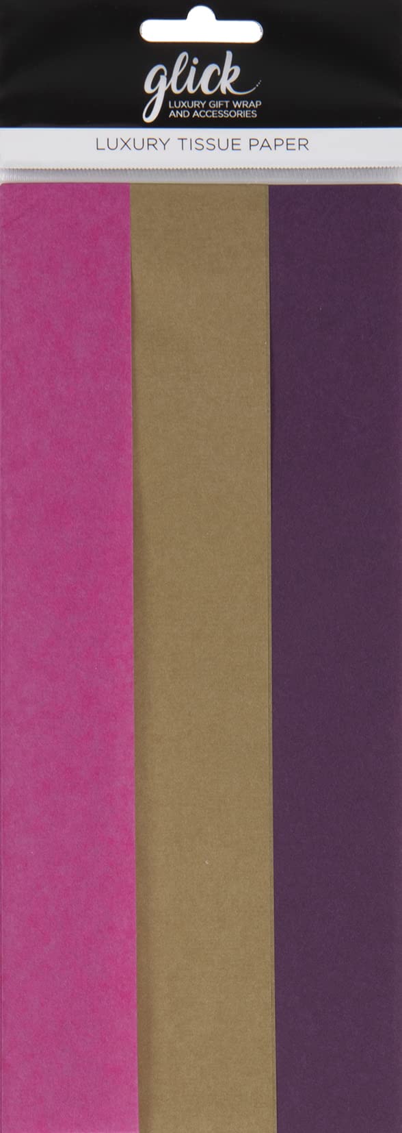 Glick Multipack Tissue, Two Sheets Each of Fuschia Pink, Gold and Violet Tissue Paper, Sheets Measure 750mm x 500mm When Open for Gift Wrapping and Other Arts & Crafts