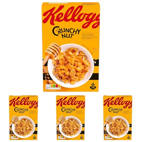 KELLOGGS - Cereales Crunchy Nut Caja 500 Gr (Paquete de 4)