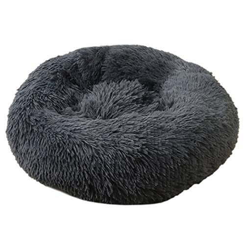 heekpek Cama para Mascotas Relajante Lavable Perros y Gatos Mascotas Cojín Redondo Suave de Felpa Mascota Cama Resbalón Prueba Felpa Gato Dormido Cama Pequeña Perro Cama de Gatos Suave