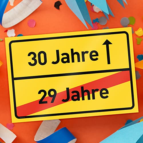 30 Geburtstag Schild für Frauen und Männer - Deko Geschenke Schild zum 30 Geburtstag - 30x20 cm Kunststoff (Ortsschild)