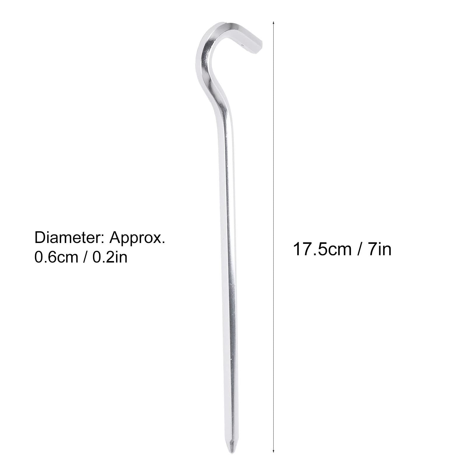 20 Pezzi Picchetti Tenda Campeggio in Sei Bordi, 18CM Durevole Picchetti Ancoraggio in Lega di Alluminio con Gancio Curvo, Picchetti per Pavimenti Duri Facile da Inserire, per All'Aperto