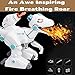 wodtoizi Remote Control Dinosaur RC Robot Dinosaur Toy Roar Dino Robot Kids Walking Velociraptor Intelligent Interactive Educational Dance Sing Missiles Launch Water Mist Spray Storytell Birthday Gift
