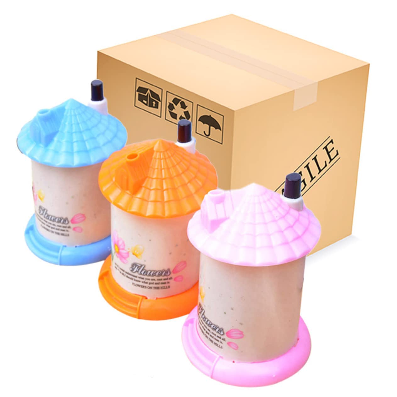 SOLUSTRE 5pcs Creative House Shaped Automatic Toothpick Dispenser Unique Toothpick Storage Container for Home Decor for Parties Weddings and Celebrations Random Color